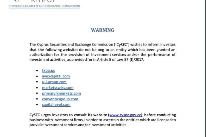 CySEC Предупреждение в отношении нерегулируемых брокеров
