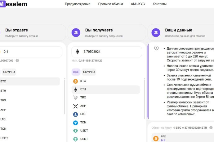Meselem отзывы. Фальшивый обменник?
